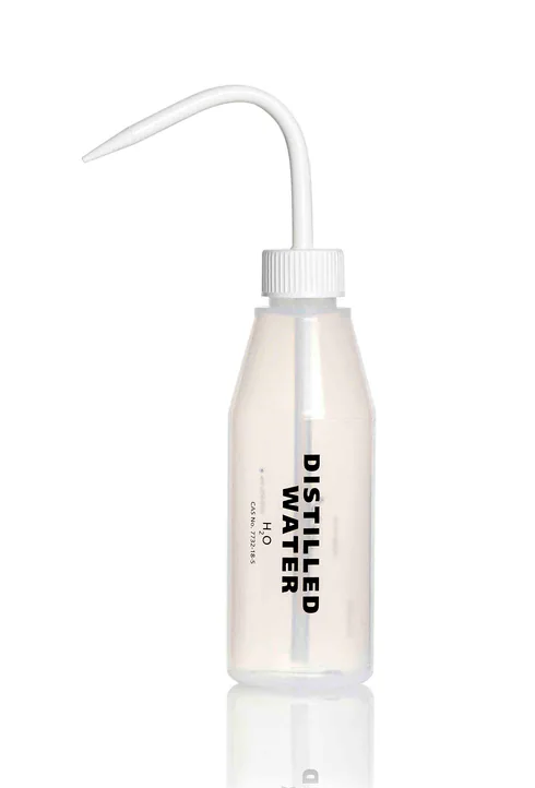 PRIMEBRAND BOTTLES,WASH, COLOUR CODED WHITE - DISTILLED WATER 250ML