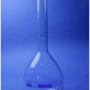 VOLUMETRIC FLASK 25ML CLASS A, WITH POLY. STOPPER 10/13 BOROSILICATE GLASS
