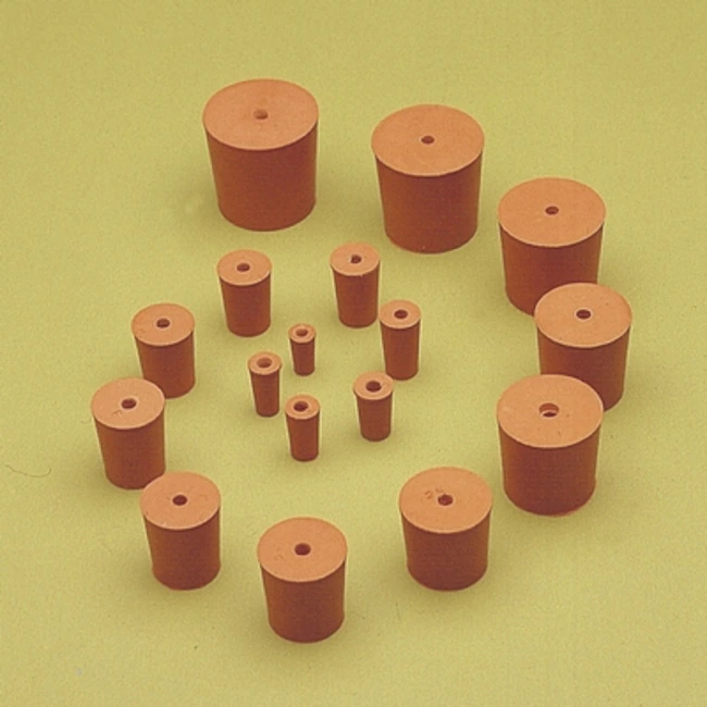 RED RUBBER STOPPER, ONE HOLE, NO 7 PACK 10