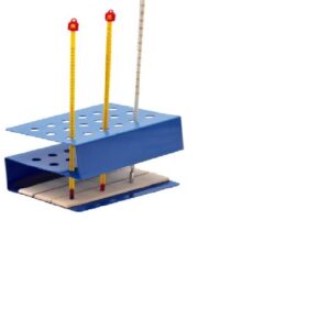 THERMOMETER STAND, BLUE, 165 X 120 X 125MM, HOLDS 18 THERMOMETERS
